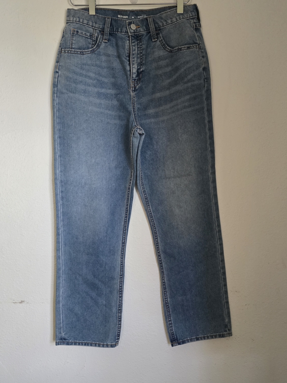 Old Navy Kid's High-Rise Slouchy Straight-Leg Jeans in Light Blue Wash